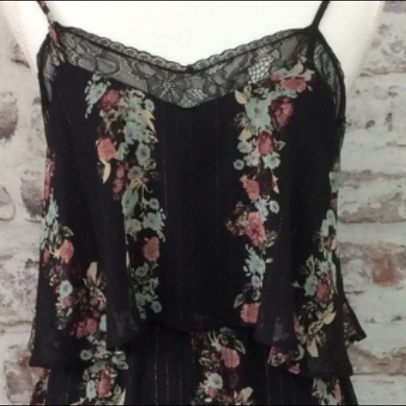 BCBG medium Floral Chiffon Popover Slipdress - Picture 3 of 8